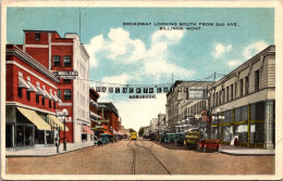 Montana Billings Broadway Looking South From 2nd Avenue 1926 - Billings