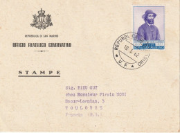 SAN MARINO - CARTOLINA POSTALE - 1962 - GARIBALDI - Storia Postale