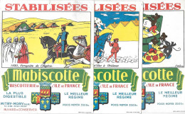 Buvard MABISCOTTE - Biscotte - Conquête De L'Algérie 1830 - Jeanne D'Arc 1429 - Chat Parti Les Souris Dansent -3 Buvards - Food