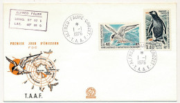 TAAF - Env FDC - 0,40 Sterne Atlantique +1,40 Manchot Papou - Alfred Faure Crozet - 1/1/1976 - FDC