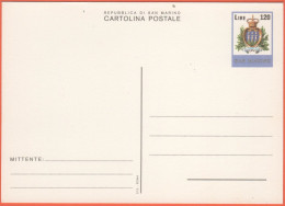 SAN MARINO - 1978 - CP43 - 120 Stemma - Cartolina Postale - Intero Postale - Nuovo - Ganzsachen