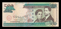 República Dominicana 500 Pesos Oro 2004 Pick 172c Low Serial 825 Sc Unc - Dominicaine