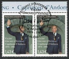 ANDORRA ANDORRE (2022) Valéry Giscard D'Estaing Visita Copríncep D'Andorra, Président Repúblique, Premier Jour - Used Stamps