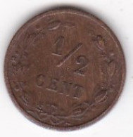 Pays-Bas, 1/2 Cent 1884, WILLEM III. Bronze. KM# 109 - 1849-1890: Willem III.