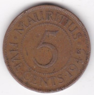 Ile Maurice , 5 Cents 1945 , George VI, KM# 20 - Mauritius