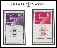 ISRAEL - UPU 1949 - N° 27/28 - TP Neufs Luxes ** Avec Gomme D'origine MNH **  Postfris** Very Fine PERFECT  Set - Unused Stamps (with Tabs)