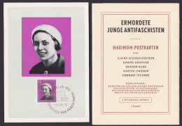 MC "Ermordete Junge ..." Antifascistes Herbert Tschäpe Hertha Lindner Werner Kube Anitfaschisten (Mi.-Nr. 808/12) - Cartes-Maximum (CM)