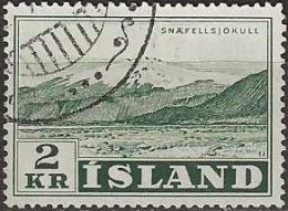 ICELAND 1957 Snaefellsjokull - 2k. - Green FU - Gebruikt