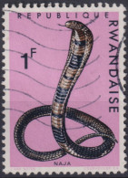 1967 Ruanda, Mi:RW 204A, Sn:RW 197, Yt:RW 194, Forest Cobra (Naja Melanoleuca), Schlangen - Usados