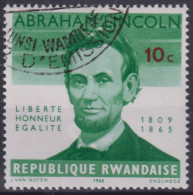 1965 Ruanda, Mi:RW 97A, Sn:RW 92, Yt:RW 92. Abraham Lincoln - Oblitérés