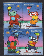 San Marino Saint-Marin 2002 Yvertn° 1793-1796 (°) Oblitéré Used Cote  7 €  Jeux Olympiques D'hiver Salt Lake City - Used Stamps