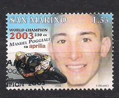 San Marino Saint-Marin 2004 Yvertn° 1929 (°) Oblitéré Used Cote  3,50 €   Motocyclisme Manuel Poggiali - Used Stamps