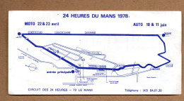 Sport Automobile Le Mans  (72)  Plan Du Circuit 1978  (PPP42131) - Autosport - F1