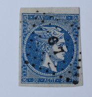 Stamps Greece  Large  Hermes Heads20l. Deep Grey Blue  Hellas 19dCF2 - Oblitérés