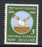 New Zealand 1968 75th Anniversary Of Universal Suffrage In New Zealand HM (SG 890) - Unused Stamps