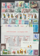 PROMOTION MONACO - 1984 - ANNEE COMPLETE Avec POSTE AERIENNE ET BLOCS ! ** MNH - COTE = 133 EUR.  49 TIMBRES + 2 BLOCS - Años Completos