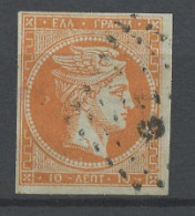 Grèce - Griechenland - Greece 1861-62 Y&T N°13A - Michel N°19 (o) - 10l Mercure - Chiffre 10 Au Verso - Oblitérés