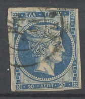 Grèce - Griechenland - Greece 1876-82 Y&T N°45a - Michel N°(?) (o) - 20l Mercure - Chiffre 20 Au Verso - Oblitérés