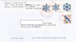 SNOWFLAKES, BIRD, FINE STAMPS ON COVER, 2021, USA - Lettres & Documents