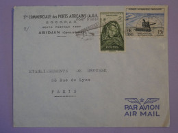 BS18 AOF  BELLE LETTRE   PRIVEE BINATIONALITé RR 1960 ABIDJAN   A PARIS FRANCE + AFFR. PLAISANT+ ++ - Briefe U. Dokumente