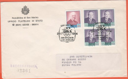 SAN MARINO - 1984 - Pre Olimpica + Annullo XXIII Olimpiade Los Angeles - Ufficio Filatelico Di Stato - Raccomandata Viag - Lettres & Documents