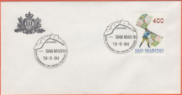 SAN MARINO - 1984 - 400 Sbandieratori + Annullo Spotorno XXXII Congresso Dei Circoli Filatelici - Ufficio Filatelico Di - Lettres & Documents