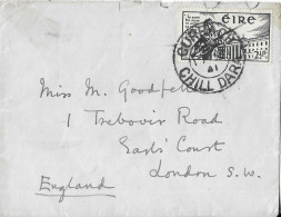 IRLANDE EIRE - LETTRE DE CURRAGH CHILL DARA 1941 - TIMBRE VOLONTAIRE DE L INDEPENDANCE DE 1941 POUR LONDRES, A VOIR - Covers & Documents