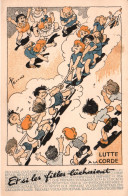 Illustration René Pellos (Les Sports) Lutte à La Corde (Et Si Les Filles Lâchaient!) Carte N° 4 Non Circulée - Pellos