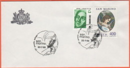 SAN MARINO - 1984 - 50 Lavoisier + 400 Correggio-Natale 1984 + Annullo 15° Premio Asiago - Ufficio Filatelico Di Stato - Brieven En Documenten