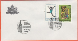 SAN MARINO - 1984 - 350 XXII Olimpiade-Ginnastica + 100 Scuola E Filatelia-L'evoluzione Della Vita + Annullo Londra '85 - Lettres & Documents