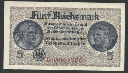 5 Reichsmark 1943 WWII Circulated In Greece (during Occupation) Choice UNC! - 10 Reichsmark