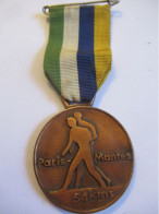 MARCHE / Paris - Mantes / 54 Km /  A S T - A S M / Cuivre / Cloisonné/ Vers  1960 -1970                SPO438 - Athlétisme