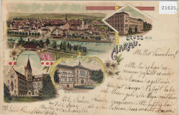 Gruss Aus Aarau - Farbige Litho 1900 - Aarau