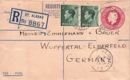 GREAT BRITAIN - REGISTERED MAIL 1937 St. ALBANS > WUPPERTAL-E. / YZ436 - Covers & Documents