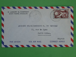 BS20 ST PIERRE MIQUELON   BELLE LETTRE RR 1959 PAR AVION   A PARIS FRANCE +  + AFFR. INTERESSANT+ - Briefe U. Dokumente