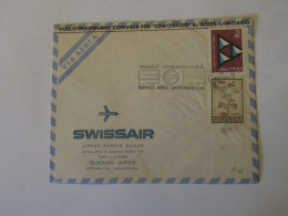 ARGENTINA SWISSAIR FIRST FLIGHT COVER BIENOS AIRES - SANTIAGO 1962 - Used Stamps