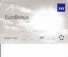 SAS Euro Bonus Card, Sweden,..www.scandinavian.net - Boarding Passes