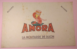 Buvard Publicitaire / Moutarde / " AMORA " / La Moutarde De Dijon / Années: 50/60 - Moutardes