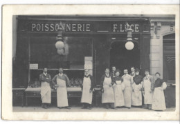 CARTE  PHOTO    POISSONNERIE  F.  LUCE  40  RUE  DE  L' ANNONCIATION  16è - Other & Unclassified