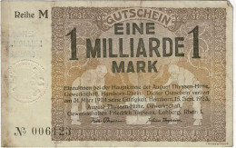 BILLET 1 MILLIARD MARK EIN MILLIARDE MARK GUTSCHEIN1923 - 1 Milliarde Mark