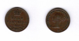 GREAT BRITAIN   1/2 FARTHING 1844 (KM # 738) #7139 - A. 1/4 - 1/3 - 1/2 Farthing