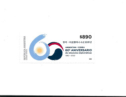 ARGENTINA 2022 JOINT ISSUE WITH COREA 60 YEARS OF RELATIONS FRIENDSHIP MNH - Unused Stamps