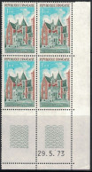 N°1759 - AMBOISE CLOS-LUCE - BLOC DE 4 - COIN DATE - 29-5-1973 - COTE 3€50. - 1960-1969