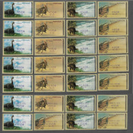 PORTUGAL ATM MACHINE STAMPS - ETIQUETAS - 1999 DINOSAURS - Nº 19A COMPLETE SET+AZUL 28 V. MNH (BA5#459) - Machines à Affranchir (EMA)