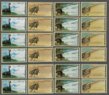 PORTUGAL ATM MACHINE STAMPS - ETIQUETAS - 1999 DINOSAURS - Nº 20 FULL SET+AZUL 24 V. MNH (BA5#463) - Franking Machines (EMA)