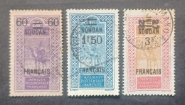 COLONIE FRANCE SOUDAN 1922 NEW VALUE IN OVERPRINT CAT YVERT N 43-49-50 - Gebraucht