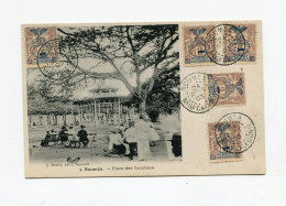 !!! NVELLE CALEDONIE, CPA DE NOUMEA, PLACE DES COCOTIERS AVEC BEL AFFRANCH PHILATELIQUE CACHETS DE NOUMEA DE 1903 - Lettres & Documents