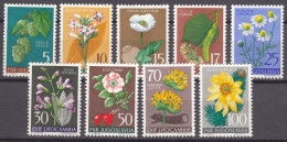 Yugoslavia Republic 1955 Flowers Mi#765-773 Mint Hinged - Nuevos