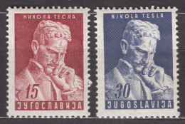 Yugoslavia Republic 1953 Nikola Tesla Mi#712-713 Mint Hinged - Nuevos