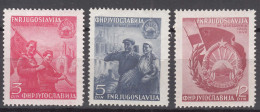 Yugoslavia Republic, 5 Years Of Macedonian Liberation 1949 Mi#572-574 Mint Hinged - Nuevos